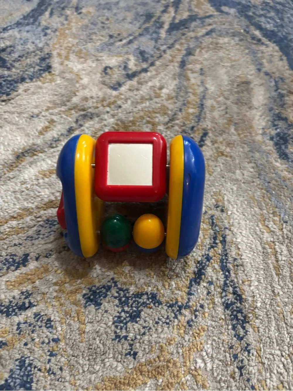 Colorful Baby Rattle & Teether Toy - Blue, Yellow, Red